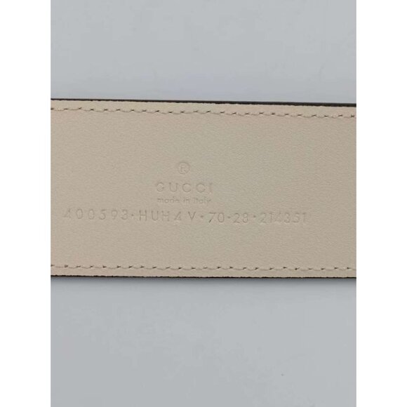 Gucci GG Supreme Monogram Plutone Calfskin Enamel Belt Ebony White 70cm 400593 main image 4